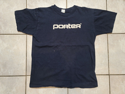 80s Champion®︎ NAVY Baseball Shirt VINTAGE 80' CHAMPION PORTER PRINT 100% COTTON NAVY T-SHIRT