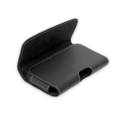Custodia Fondina In Similpelle Premium T MAN Per LG K40 - Con Clip Metallo E Passante Cintura, Nera