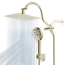 High Pressure Rainfall Shower Head Combo with Handheld Spray Extension Arm Bath