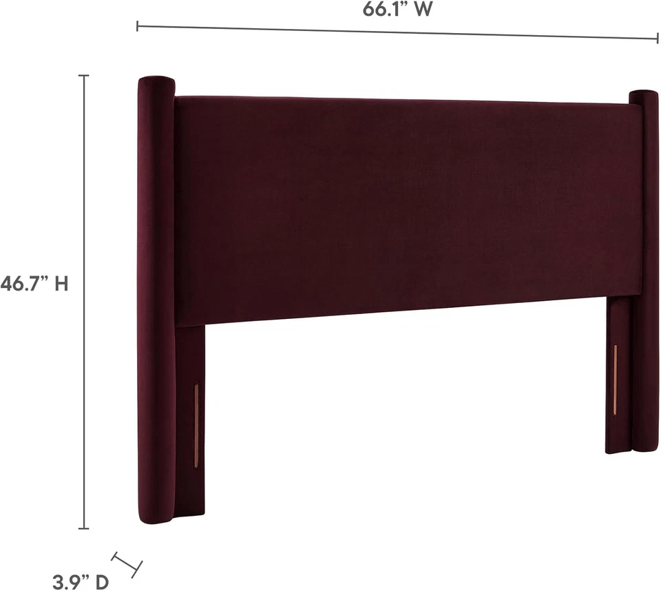 Cabecero Tapizado Completo Rael con Pilares en Morera - Cabecero Terciopelo - St Foto 2 de 4