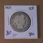 1907 Barber Half Dollar VG Very Good 90% Silver 50c US Type Coin Collectible