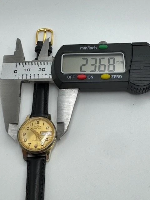 Reloj Vintage Damas VULCAÍNA 17 Joyas Automático Tono Dorado Día Fecha FUNCIONA Foto 3 de 4