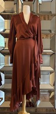 Zimmermann Silk Wrap Midi Dress SZ 0, US 4 Rouge New With Tags