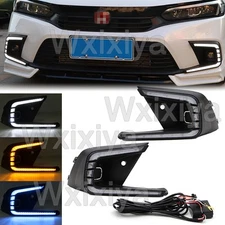 DRL For Honda Civic 22-23 LED Daytime Running Light Fog Head Lamp W/ Turn Signal