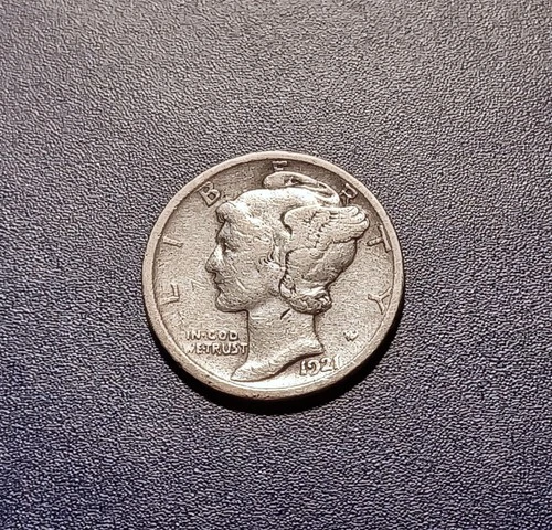 Fine 1921-D Mercury Dime (semi-key date)