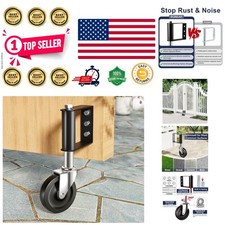 4-Inch Heavy-Duty Spring-Loaded Gate Wheels - 220 lbs Capacity, Silent Operation