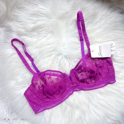 Simone Péréle Hortense Sheer Demi Bougainvillea Lace Bra NEW 32C Limited Edition