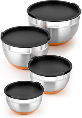 BRA Efficient | Set Mit 4 Edelstahlschüsseln (12|16|20|24 Cm), 0,4L
