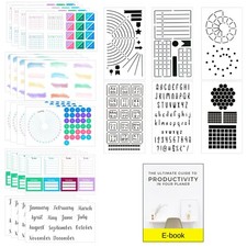 Ultimate Productivity Stencils  Stickers - x20 Sheets of Planner Stickers, x...