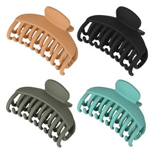 4 PCS Double Row Teeth Hair Claw Clips 2.5" Medium Hair Clips for Thin Hair Smal