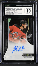Upper Deck 2024-25 Clear Cut Jack Hughes Rookie Auto RT-JH CGC 10 Devils