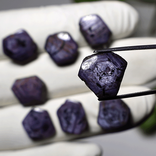 Lote Luminoso ~ 8 Piezas Zafiro Estrella Trapiche Natural 13mm-16mm Raras Piedras Preciosas Sueltas - Imagen 9 de 12