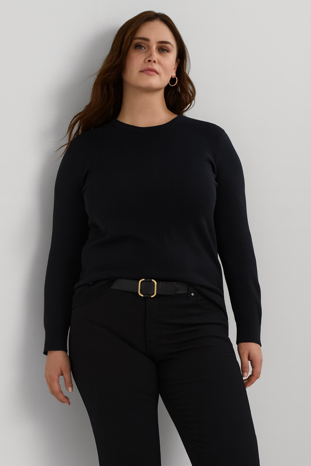 Lauren Ralph Lauren Plus Size Crewneck Sweater Black Size 1X