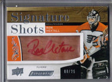 2018-19 UD Engrained hockey Ron Hextall Signature Shots RED INK auto /25 card