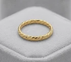 Polished Twisted Ribbed Band Ring Real 10K Yellow Gold Sizes 7 8
