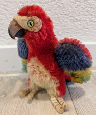 Steiff Papagei Lora 2520 - Vintage Mohair - Knopf & Fahne