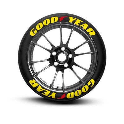 Good Year Stripe Tyre Sticker Tire Lettering 1.25'' Full Set 4 Tires Raised Style