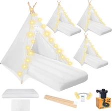 Sleepover Tents for Kids Party, 4-Set Teepee Tent for Kids Slumber Party Tents