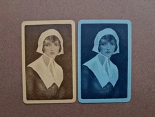 2 x Vintage Swap Playing Cards Lady Portrait 