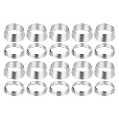 12mm Tube OD 304 Stainless Steel Compression Tube Fitting Sleeve, 20 Pack