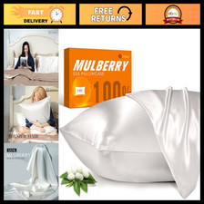 100 Mulberry Silk Pillowcase Set, 22 Momme Soft Zippered Cover for Hair  Skin,