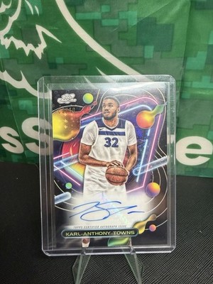 2023-24 Topps Cosmic Chrome - Auto  Karl-Anthony Towns Black Disco /10