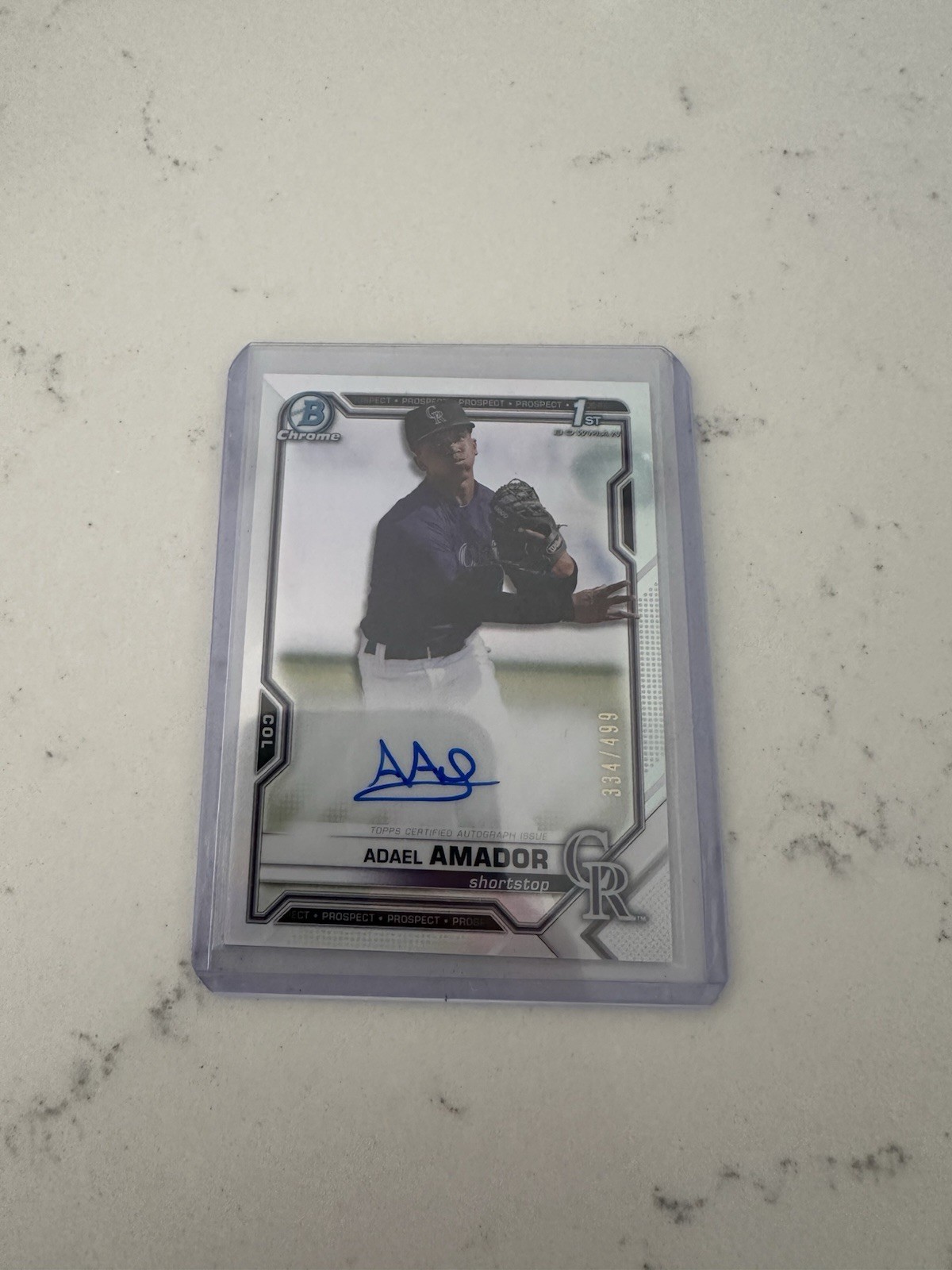 2021 Bowman Chrome Prospects Auto Adael Amador #CPA-AAM Refractor /499 (AU, RC)
