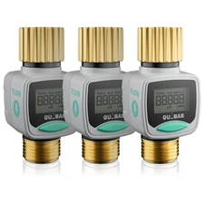 [3 Pack]  Water Flow Meter for RV and Garden Hose,  Measure Water Usage