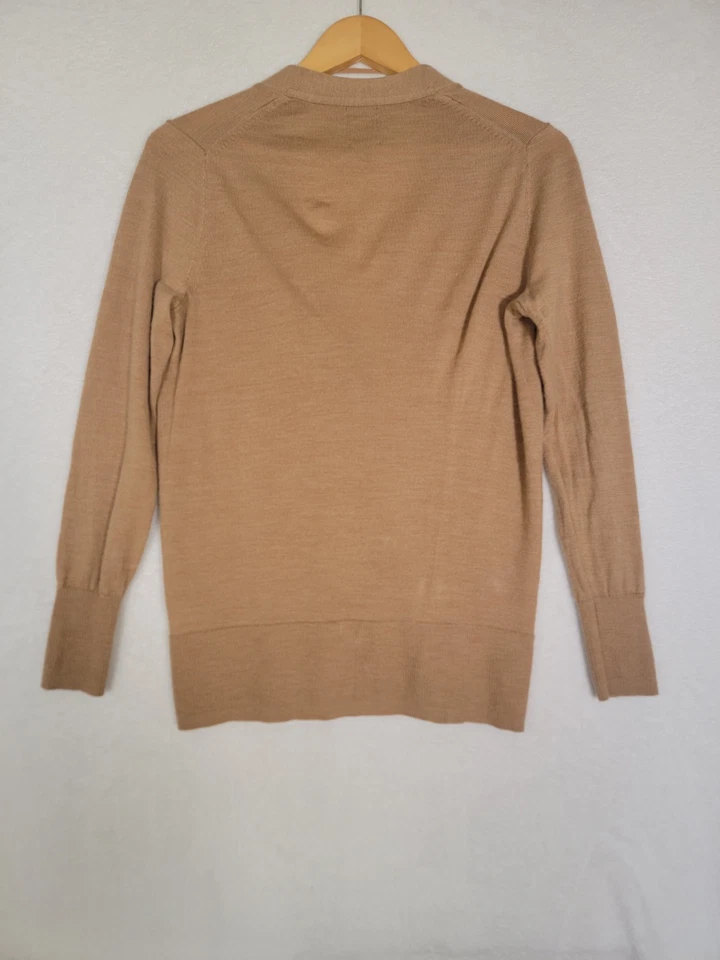 Gap Cardigan Womens S Petite 100% Merino Wool Knit Button Front Sweater Brown  - Image 3 of 4