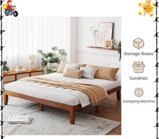 Giantex 14 Inch King Wood Platform Bed Frame, Minimalist Style Mattress