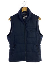 BURBERRY BLACK LABEL Down Vest, Size L, Linen, NVY, D1F18-817-28