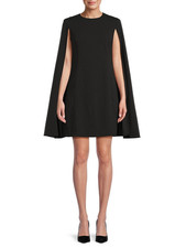 Calvin Klein Women's Sleeveless Cape-Detail Scuba-Crepe Sheath Dress MSRP $134