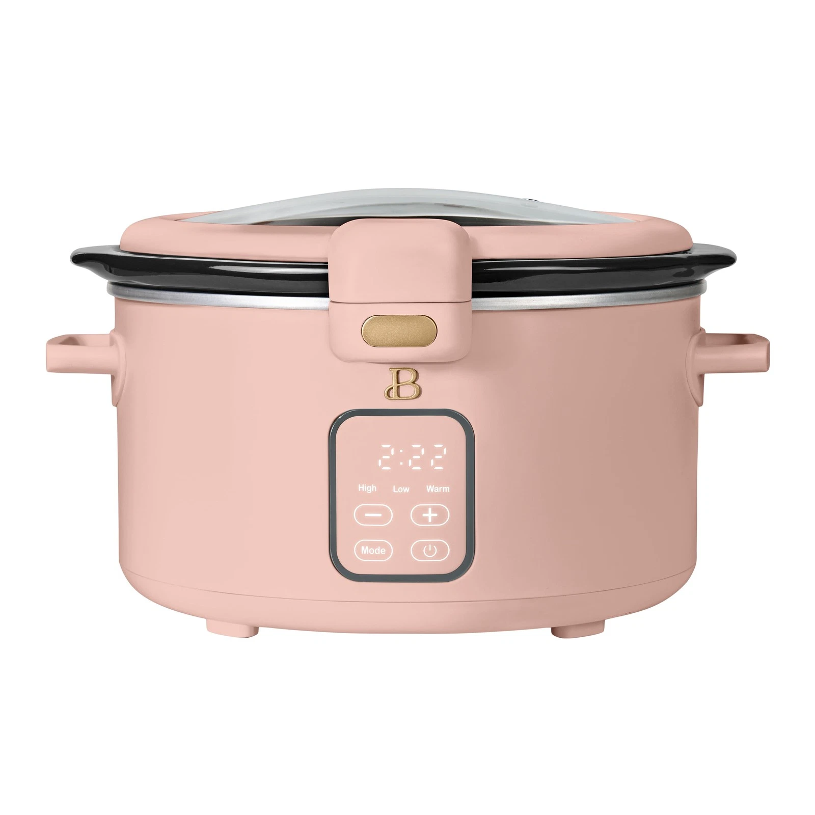 4 Qt Digital Slow Cooker with Hinged Locking Lid, Rose by Drew Barrymore