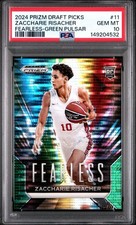 2024-25 Panini Prizm DP Zaccharie Risacher Fearless Green Pulsar #11 RC 17/25
