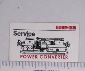 McGraw-Edison Coal Sticker Power Converter Mining Equipment Vintage