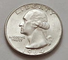 AU BU 1964 D Washington Quarter 25c 90% Silver (X66)