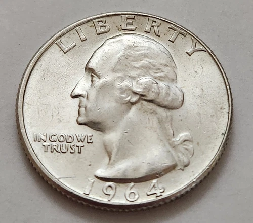 AU BU 1964 D Washington Quarter 25c 90% Silver (X66)