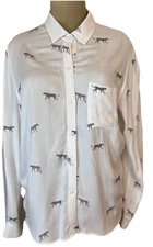 Rails Rise Charcoal Wildcats Button Down Shirt Leopard Print Women’s M