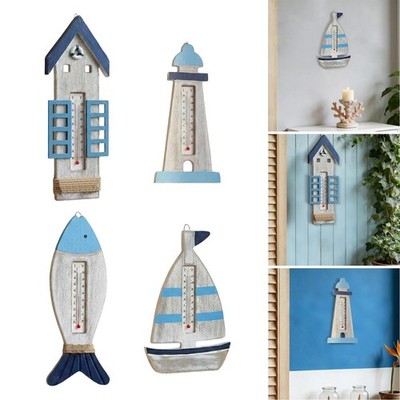 Wandthermometer aus Holz für Eingangsbereich, Kinderzimmer, gut ablesbar,