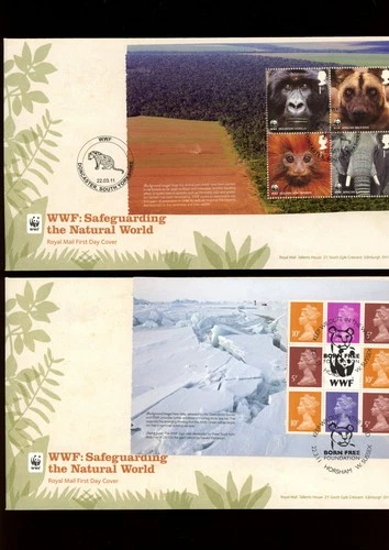 2011 WWF Safeguarding World Royal Mail prestige booklet 4 panes different H/Ss.