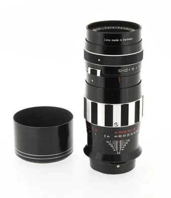 Schneider-Kreuznach Tele-Xenar 5.5/200 Zebra – Monture Praktina + Pare-soleil - Photo 1/4