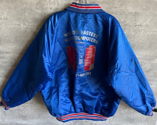 Vintage 1990s North Trail Cray Research Y-MP C90 Supercomputer Varsity Jacket XL - 第 7/8 張圖片