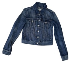 M L.O.G.G. Men  s Dark Blue Denim Jacket Size M Button Front Trucker H 