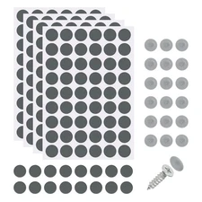 216Pcs Screw Hole Stickers and 200Pcs 12x3.5mm Screw Cover Caps, Dark Gray