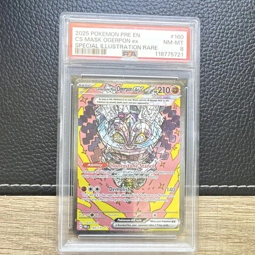 The Pokémon Company Cornerstone Mask Ogerpon ex 160/131 SIR Holo EN PSA 8