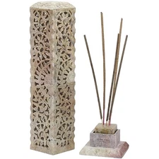 Charming 3x3 Marble Soapstone Incense Stick Burner | Perfect Gift for Home