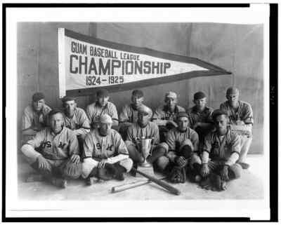 8'' x 10'' Photo 1925  Merritt Edson posed, seated with teammates and Guam