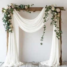 Wedding Arch Draping Fabric 28.7" x 20FT Ivory Drapes Sheer Fabric Backdrop A...