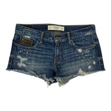 Abercrombie Fitch Womens Denim Shorts Size 2- 26W Distressed Cut Off