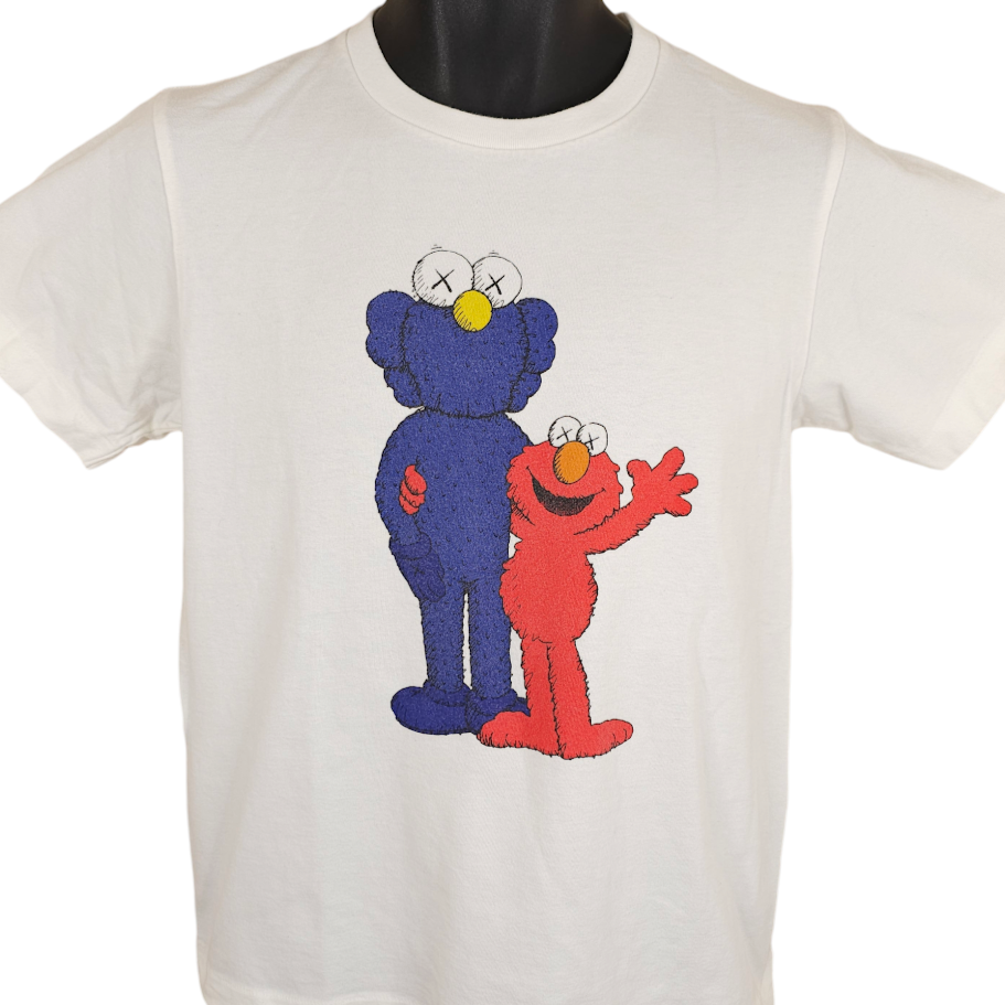 KAWS X Sesame Street T Shirt Mens Size XS White Elmo BFF